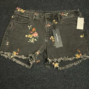 Aqua mid denim shorts driftwood